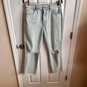 Hidden‎ Jeans Distressed Ripped Knee Frayed Hem Light Wash Denim Size 27